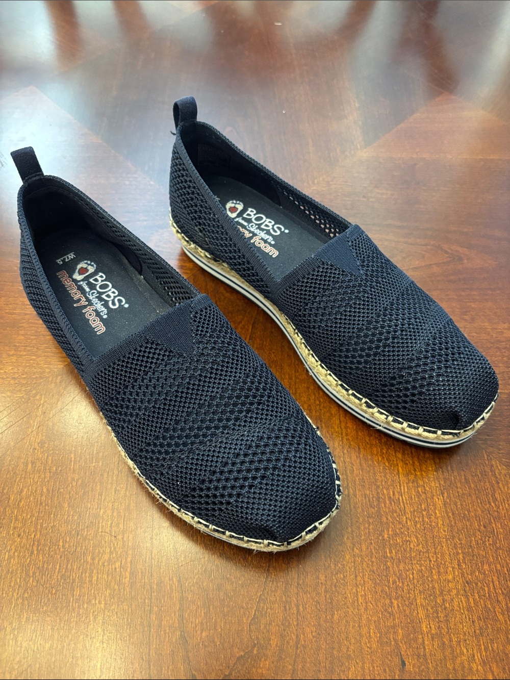 BOBS from Skechers Women's Black Knit Slip-On Espadrille